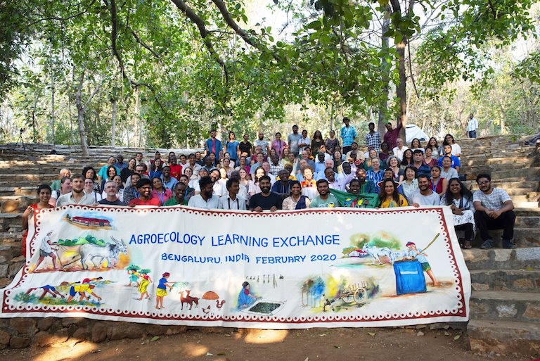 Participants at an agroecology learning exchange in India, 2020. Image by Soumya Sankar Bose for Agroecology Fund.
